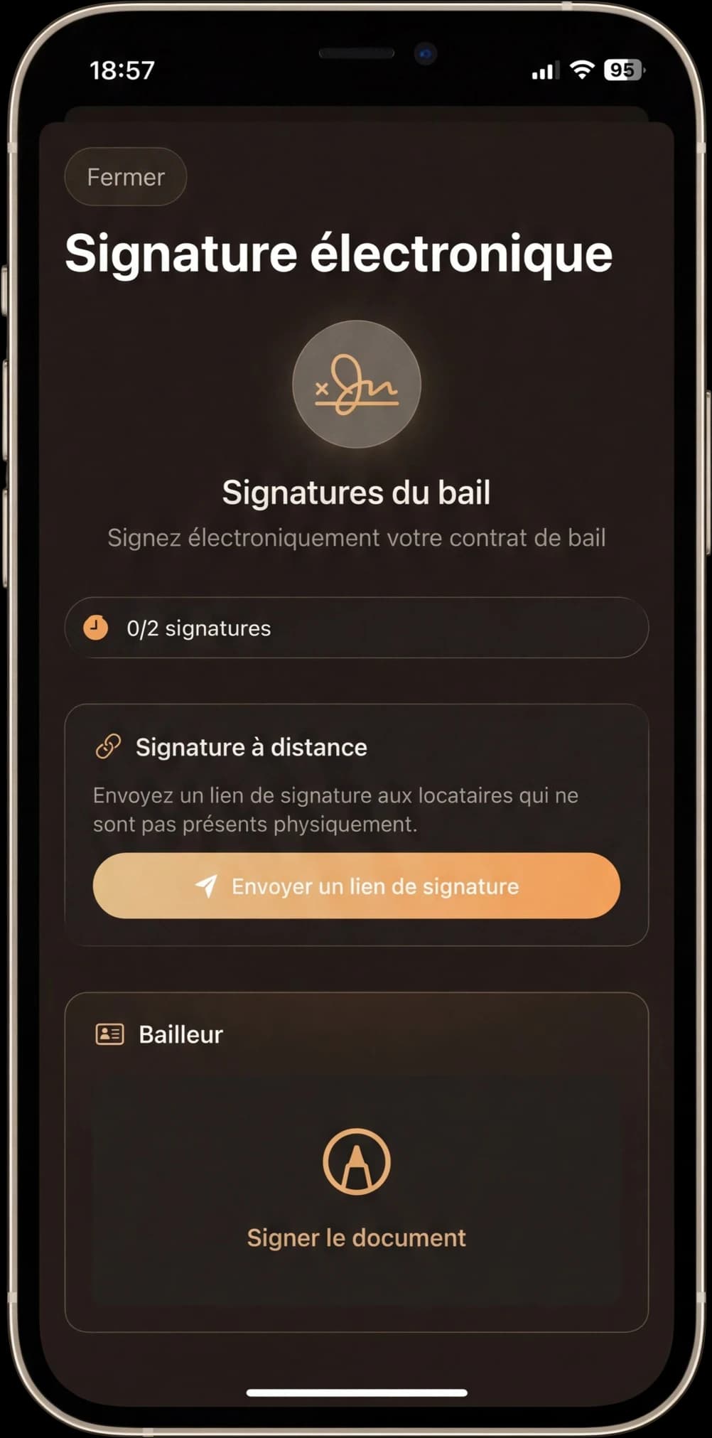 Signature électronique de documents locatifs sur iPhone